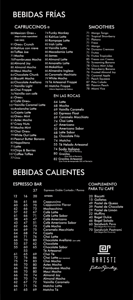 menu